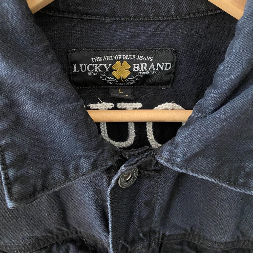 LUCKY BRAND Awesome Denim Jacket, Black, Large - Picture 4 of 9